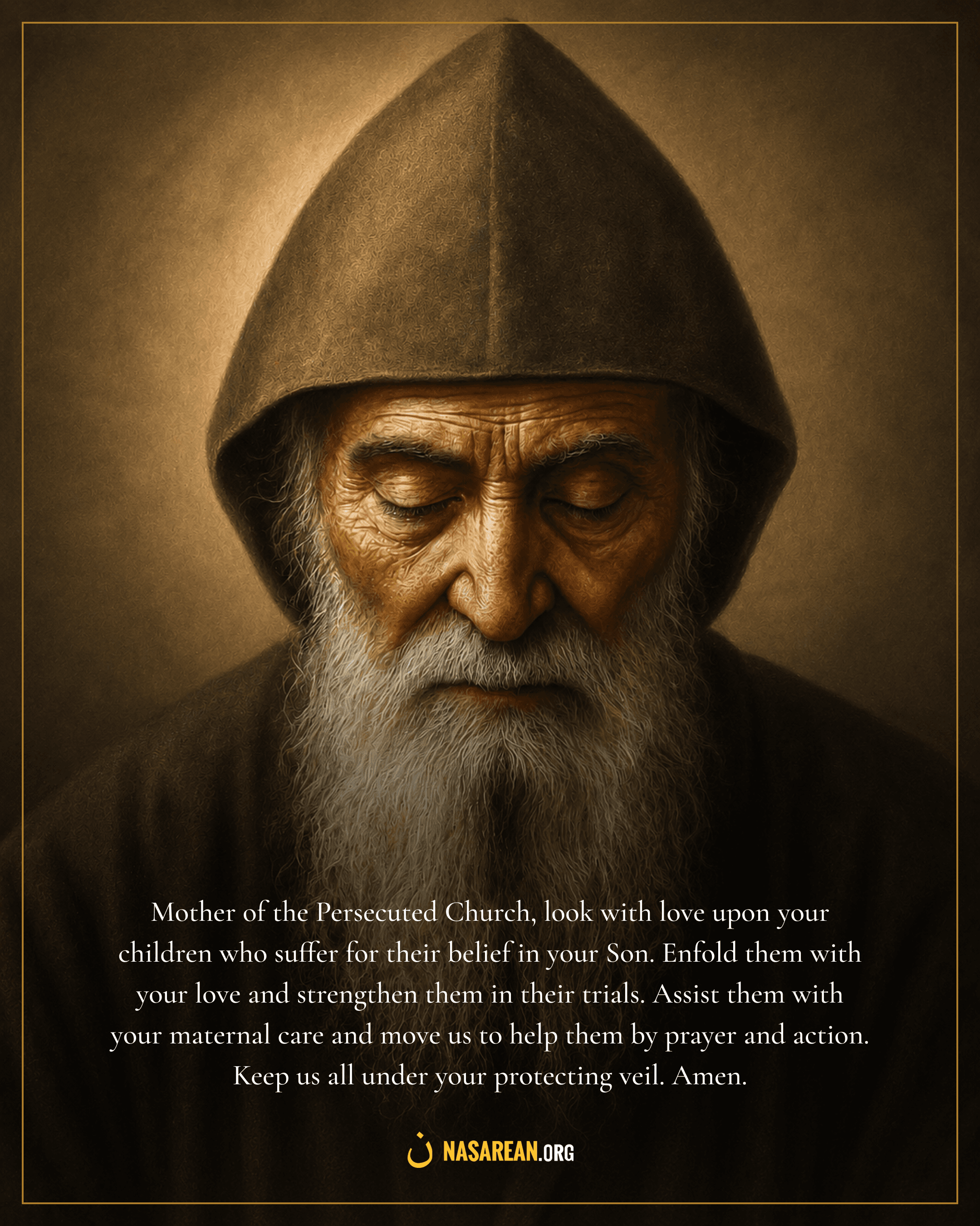 Saint Charbel in prayer
